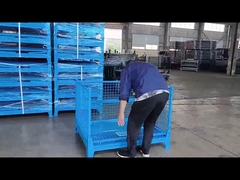 2-4 lagen en blauw draadnet palletkooi met verplaatsingsstructuur